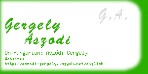 gergely aszodi business card